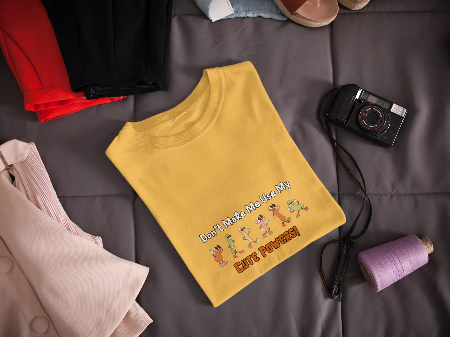 "Don’t Make Me Use My Cute Powers T-Shirt – Funny Cartoon Graphic Tee" | Women’s T-shirt for Cartoon Lovers