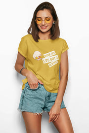 "Funny Duck Off Slipper T-Shirt – Cute Angry Duck Graphic Tee" | Women’s T-shirt for Animal Lovers