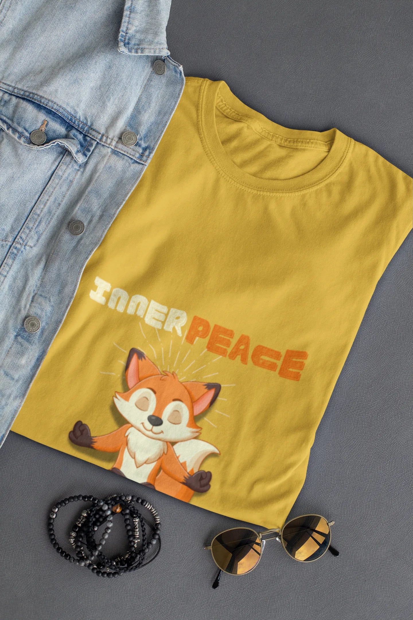 "Inner Peace Fox T-Shirt – Meditating Cartoon Vibes Graphic Tee for Calm Souls" | Women’s T-shirt for Cartoon Lovers