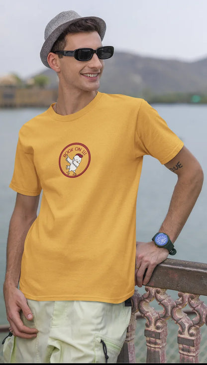 Rock On Dabbing Chicken Graphic T-Shirt for Men