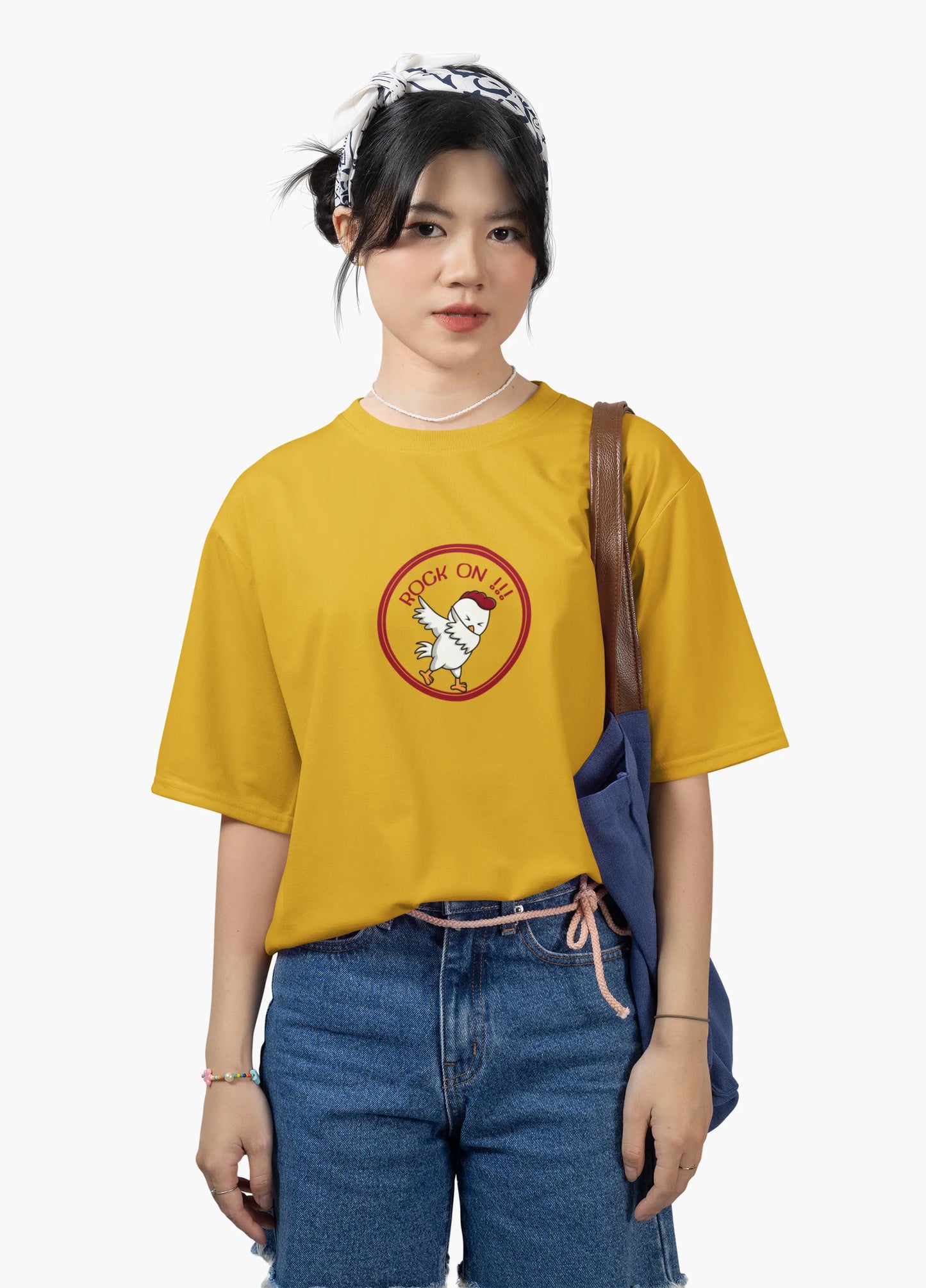 Rock On Dabbing Chicken Graphic T-Shirt for Women
