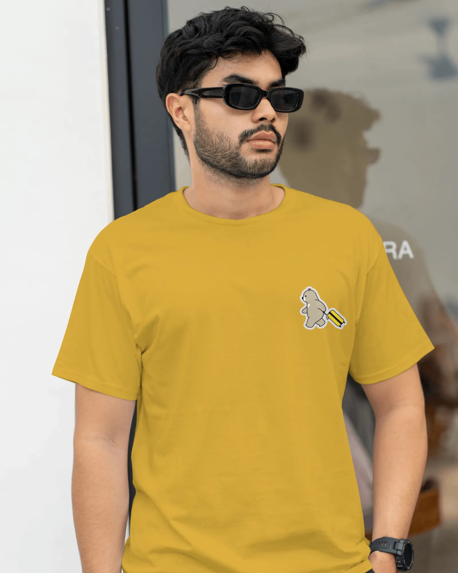 Wander Bear – Playful Travel Bear T-Shirt for Men
