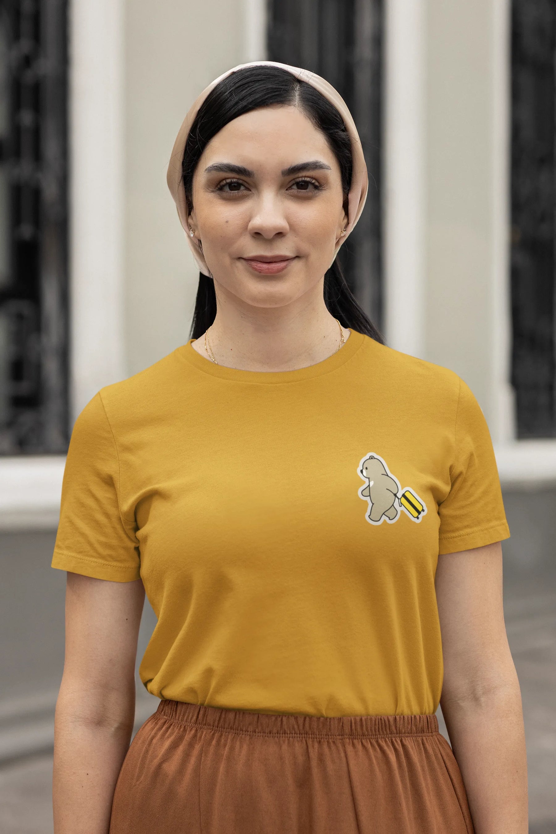 Wander Bear – Playful Travel Bear T-Shirt for Women