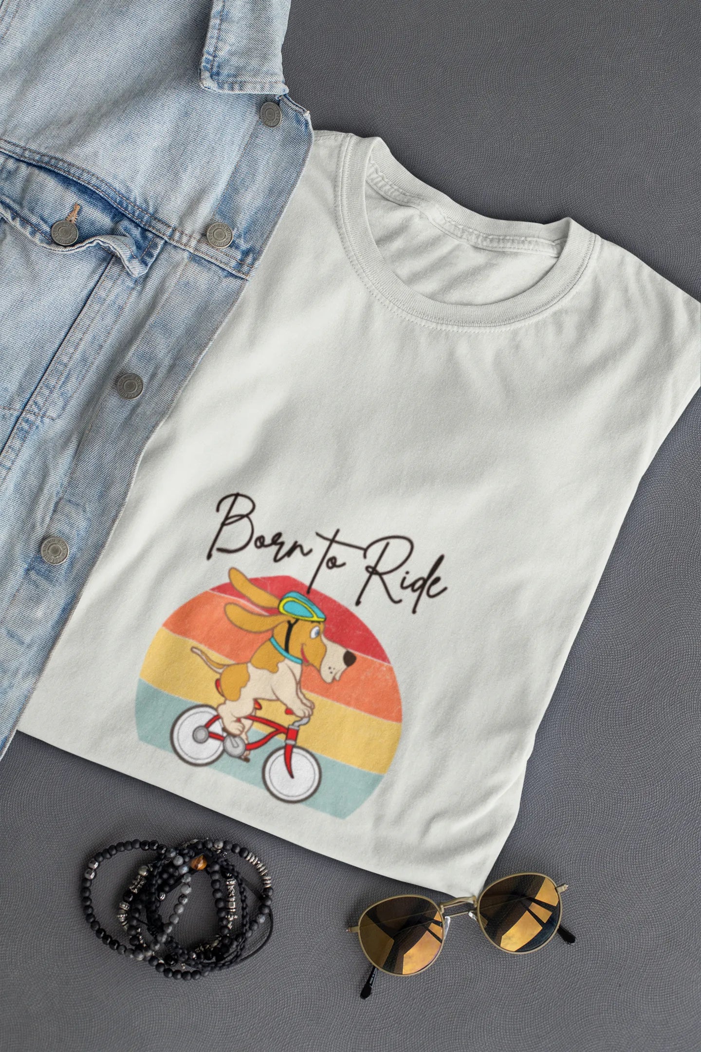 "Born to Ride – Adventure Dog Biking T-Shirt for Those Who Love the Outdoors" | Women’s T-shirt for Animal Lovers