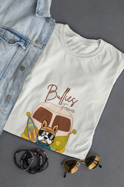 "Bullies Forever Surf Van T-Shirt – Cool French Bulldog Tee " | Men’s T-shirt for Animal Lovers