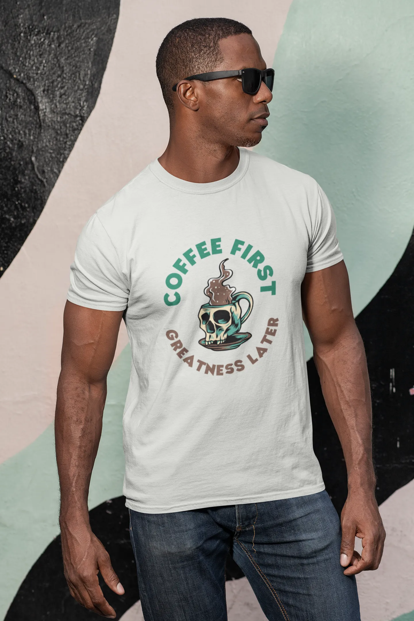 "Coffee First - Greatness Later" | Men’s Coffee Lovers T-shirt