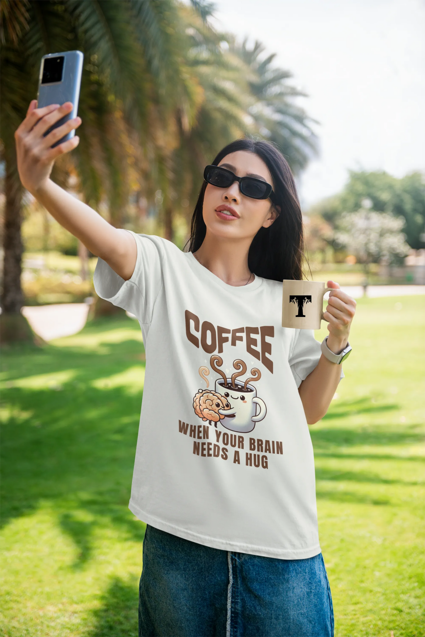 "Coffee - When Your Brain Needs A Hug" | Women’s Coffee Lovers T-shirt