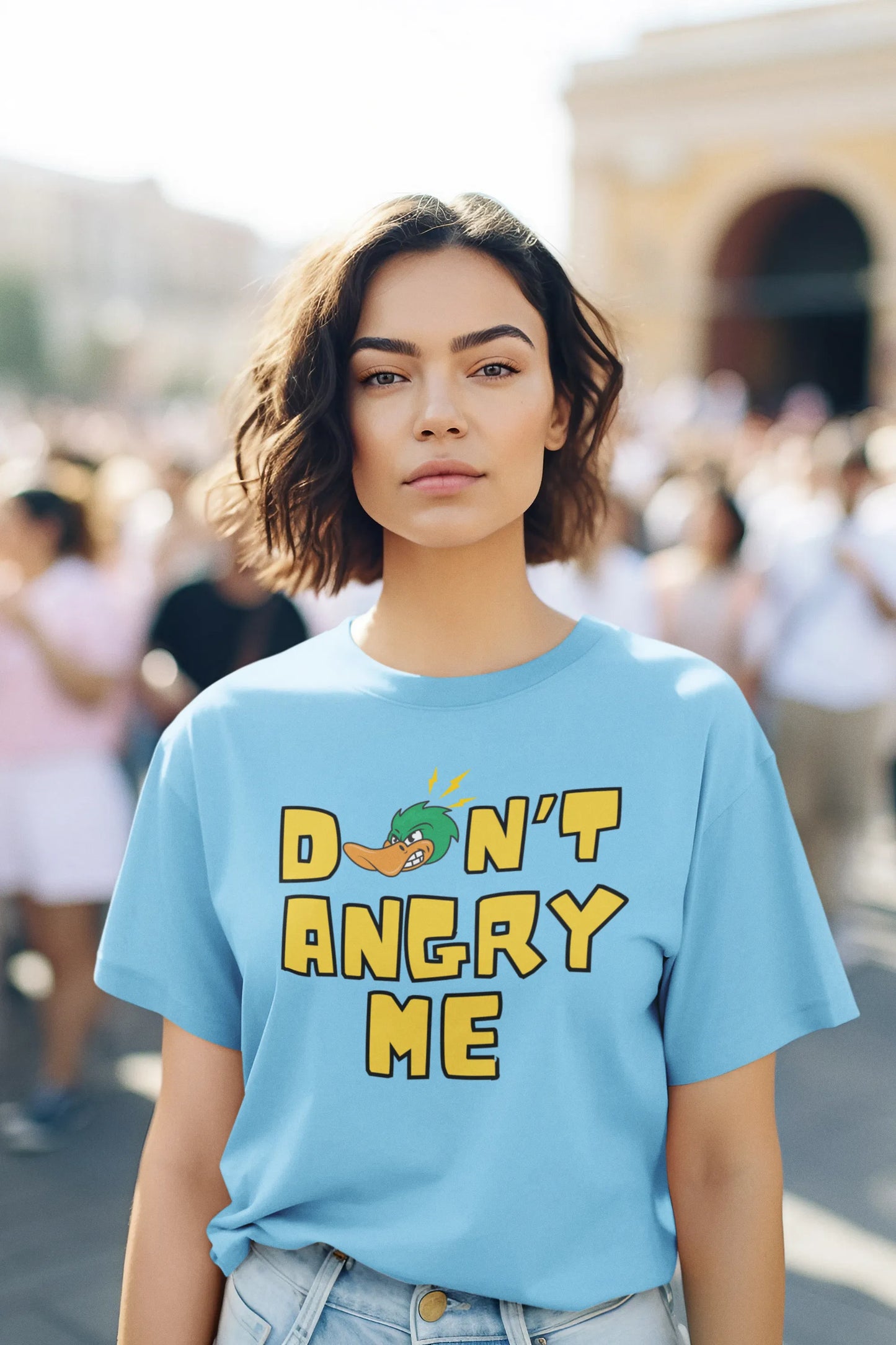 "Don’t Angry Me – Angry Duck Attitude T-Shirt" | Women’s T-shirt for Animal Lovers