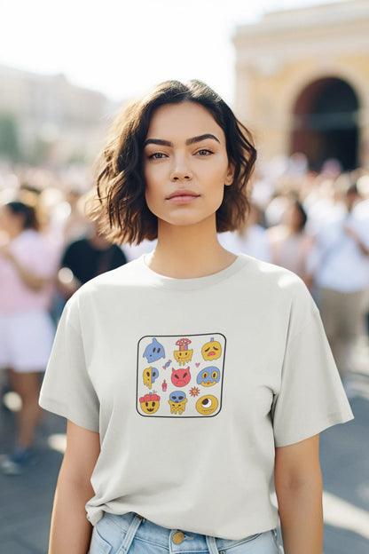 Funky Monster Face Cartoon T-Shirt for Women from Woven Weft