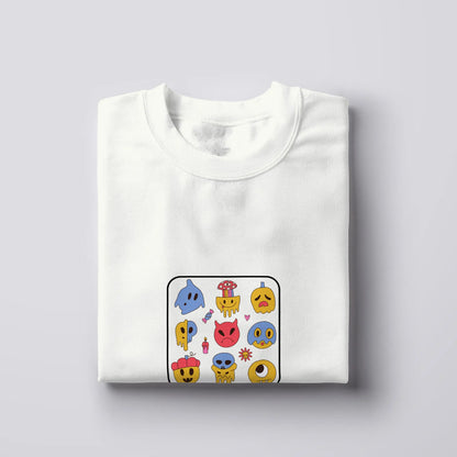 Funky Monster Face Cartoon T-Shirt for Women from Woven Weft