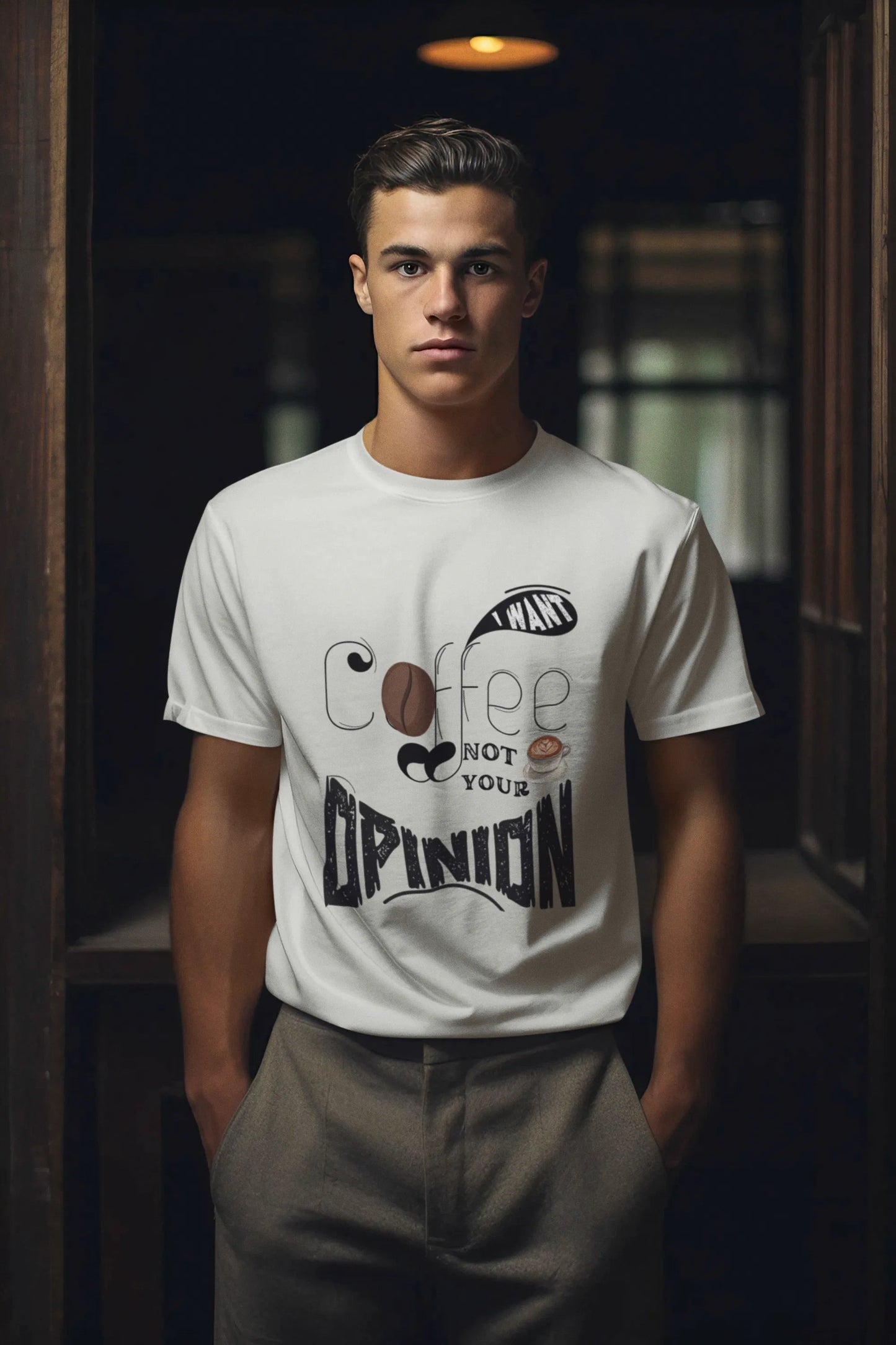 "I Want Coffee - Not Your Opinion" | Men’s Coffee Lovers T-shirt