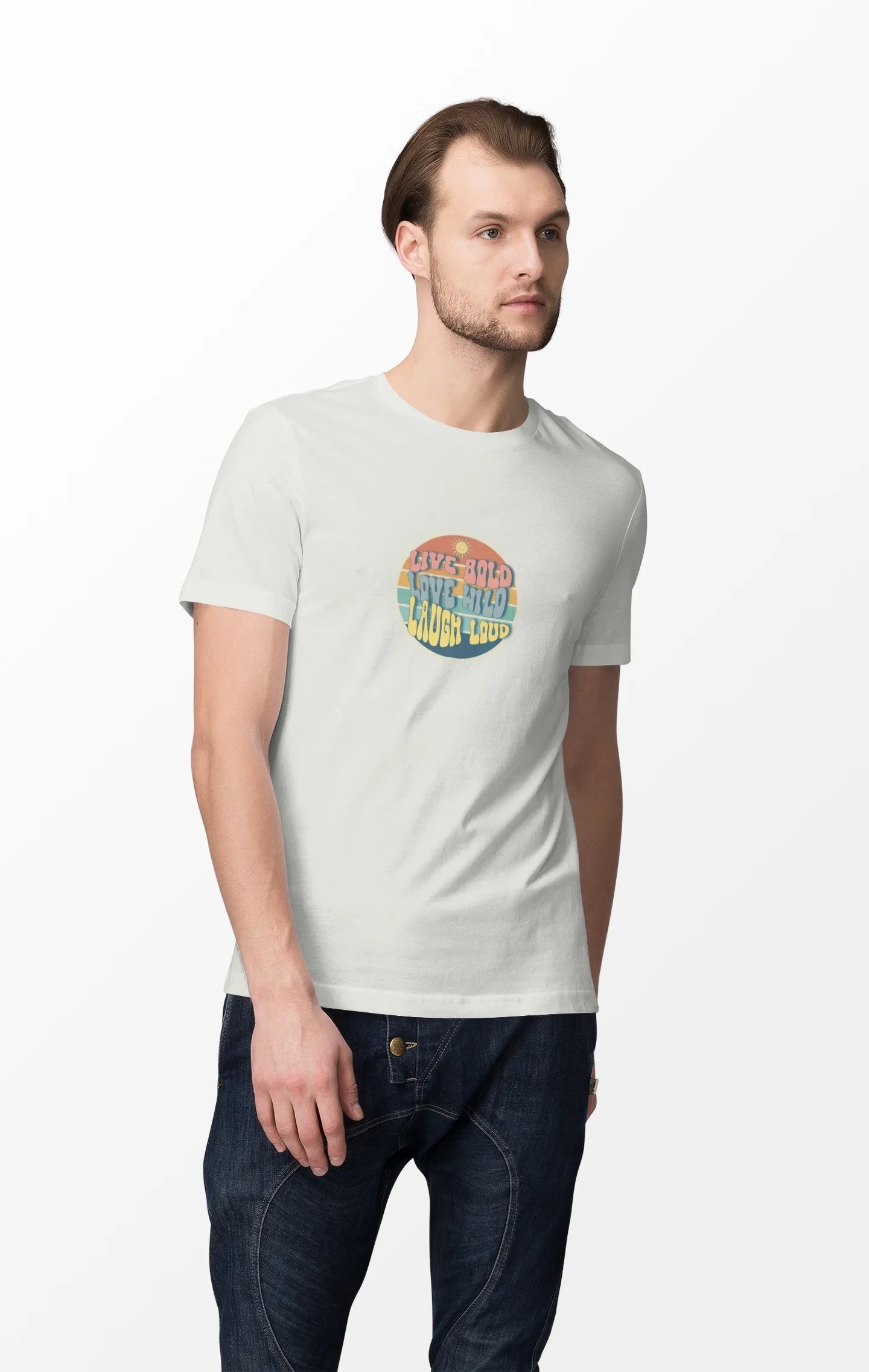 "Live Bold - Love Wild - Laugh Loud" | Men’s Motivational T-shirt