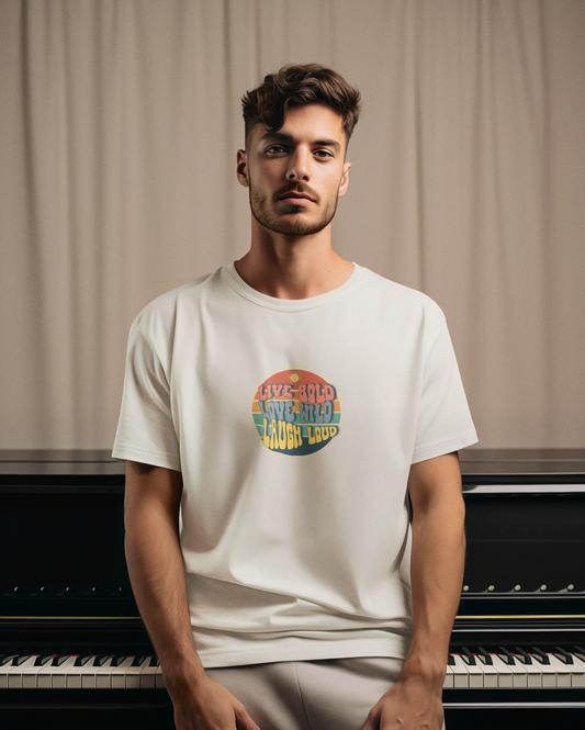 "Live Bold - Love Wild - Laugh Loud" | Men’s Motivational T-shirt