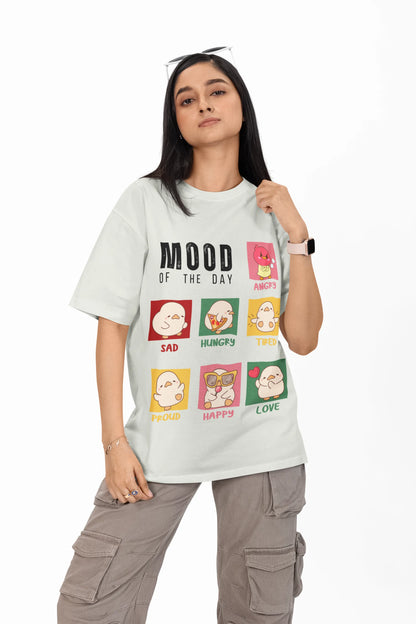 "Mood Chick Emotions T-Shirt – Cute Kawaii Cartoon Tee" | Women’s T-shirt for Animal Lovers