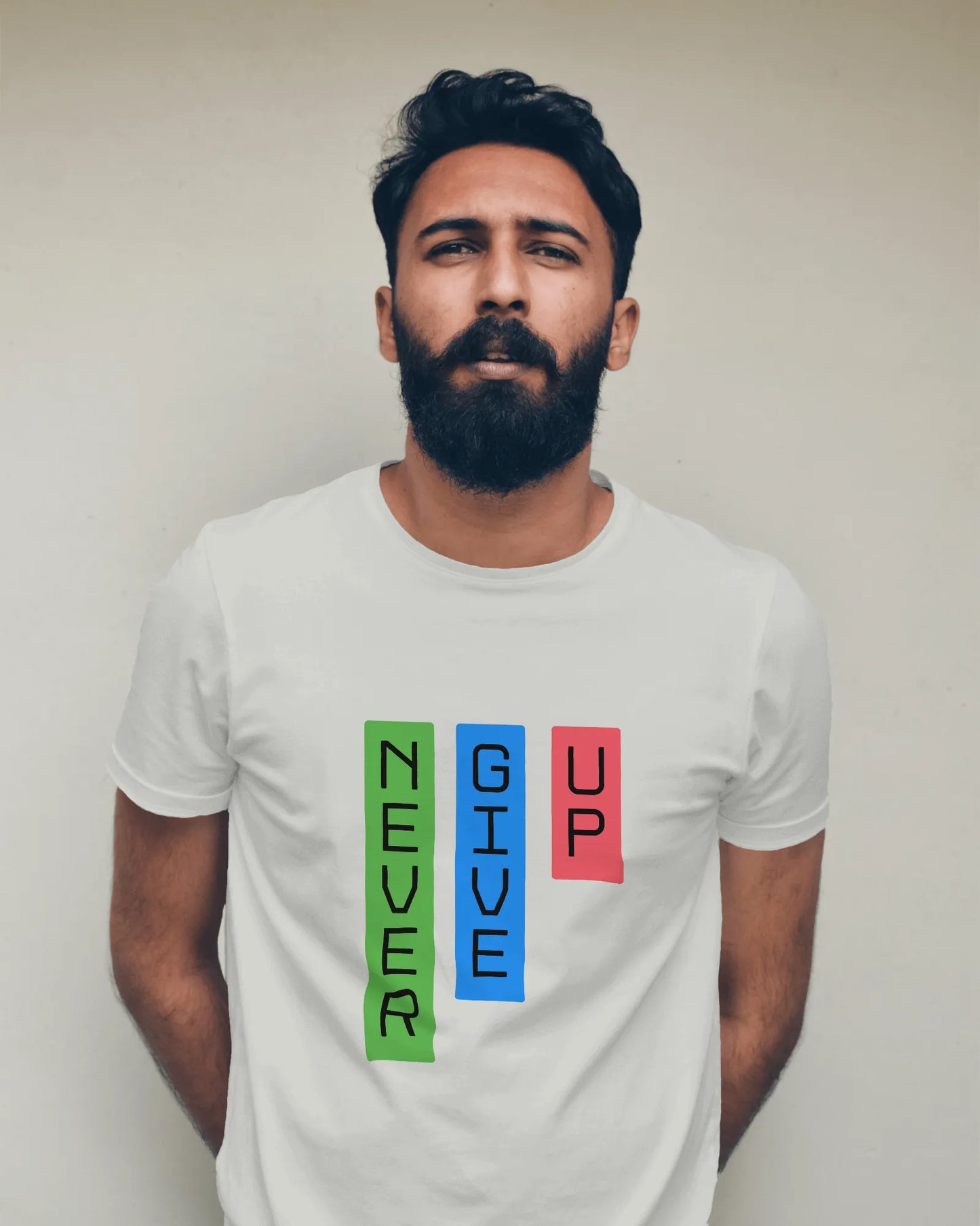 "Never Give Up" | Men’s Motivational T-shirt