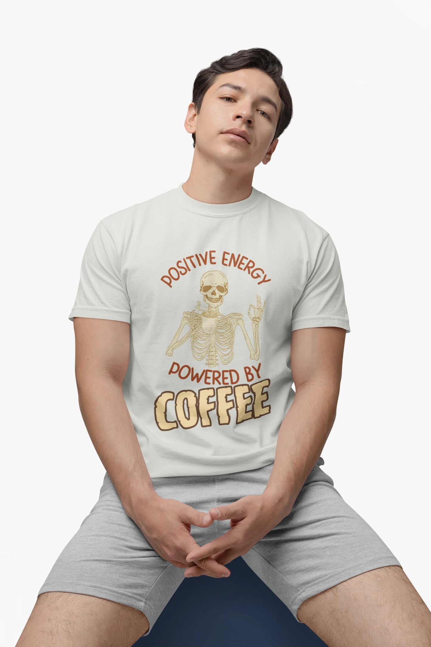 "Positive Energy Powered By Coffee" | Men’s Coffee Lovers T-shirt