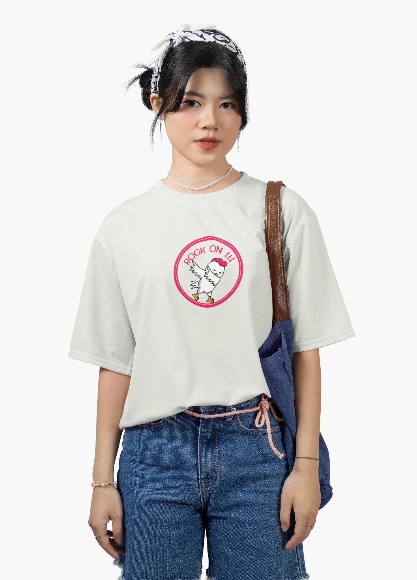 Rock On Dabbing Chicken Graphic T-Shirt for Women