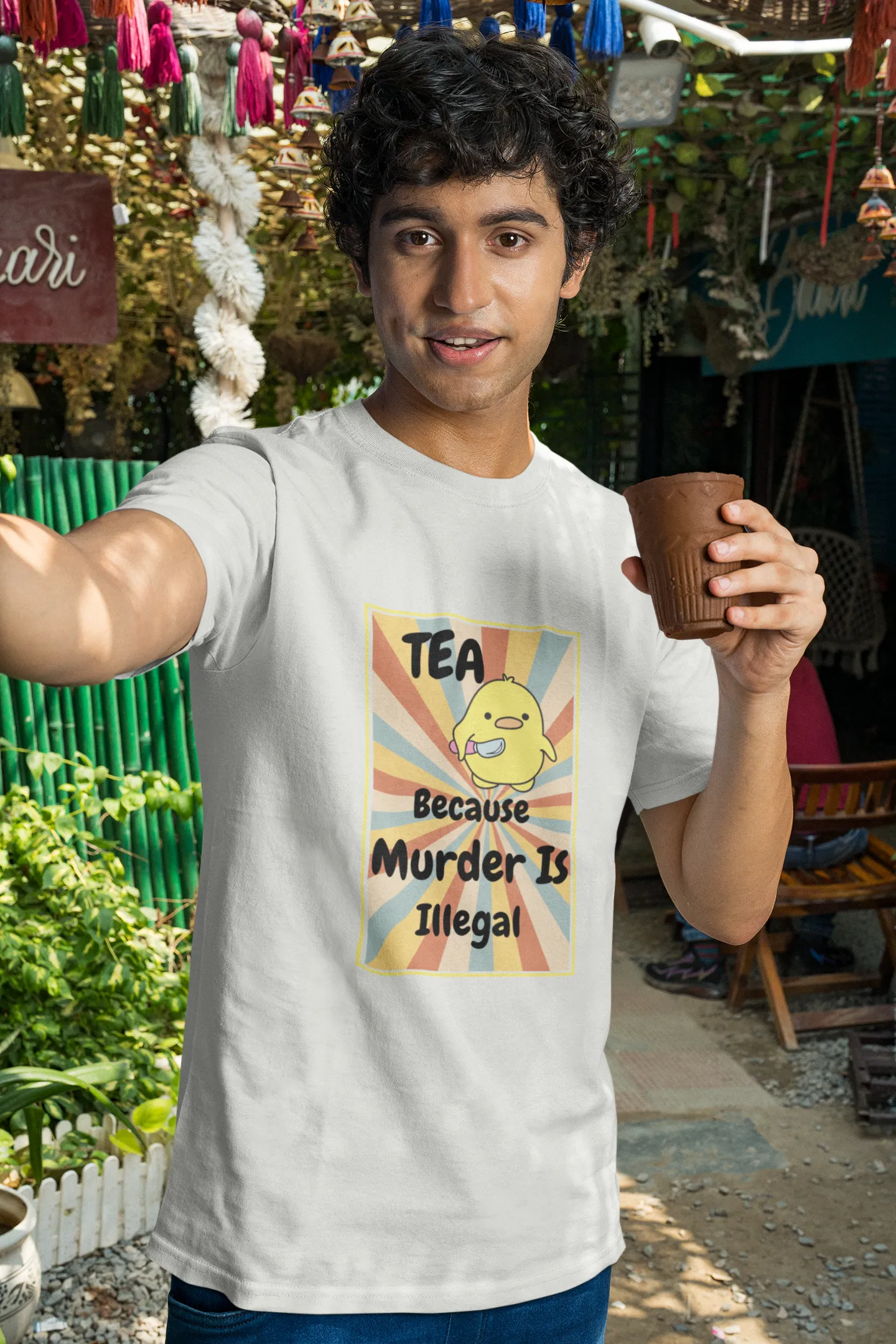 "Tea - Because Murder is Illegal" | Men’s T-shirt for Tea Lovers