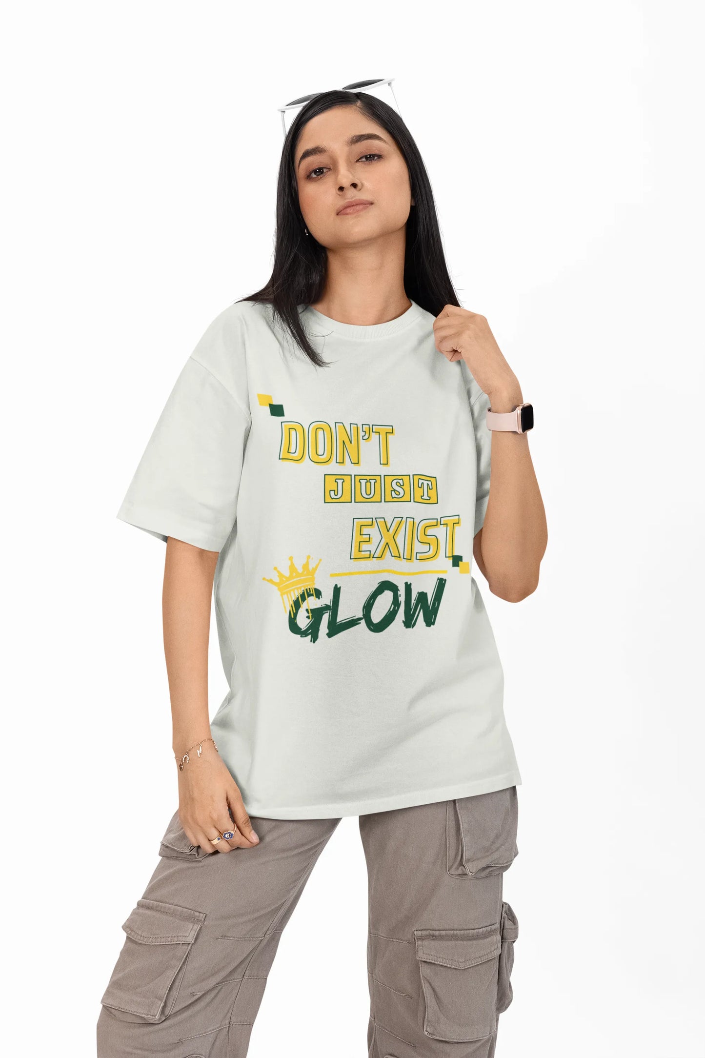 "Don't Just Exist_Glow" | Women’s Motivational T-shirt