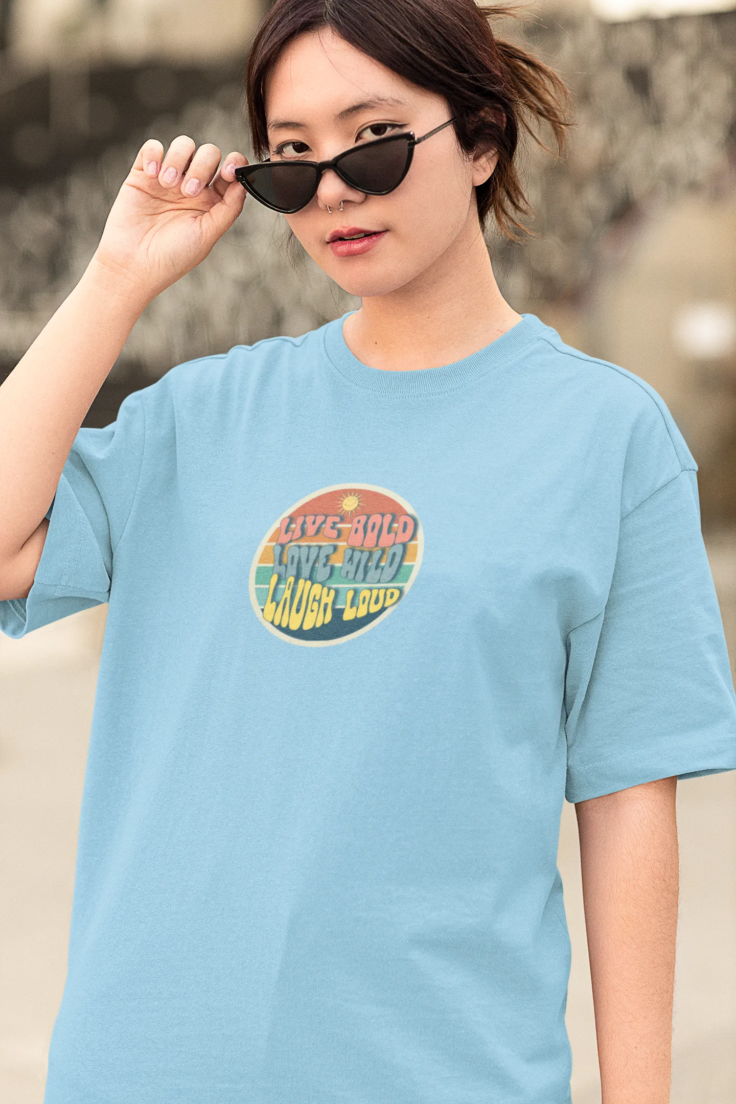 "Live Bold_Love Wild_Laugh Loud" | Women’s Motivational T-shirt