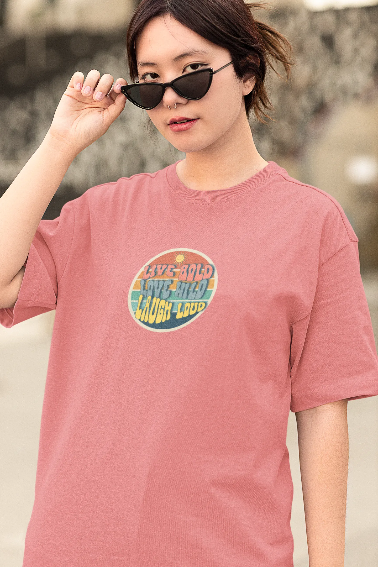 "Live Bold_Love Wild_Laugh Loud" | Women’s Motivational T-shirt