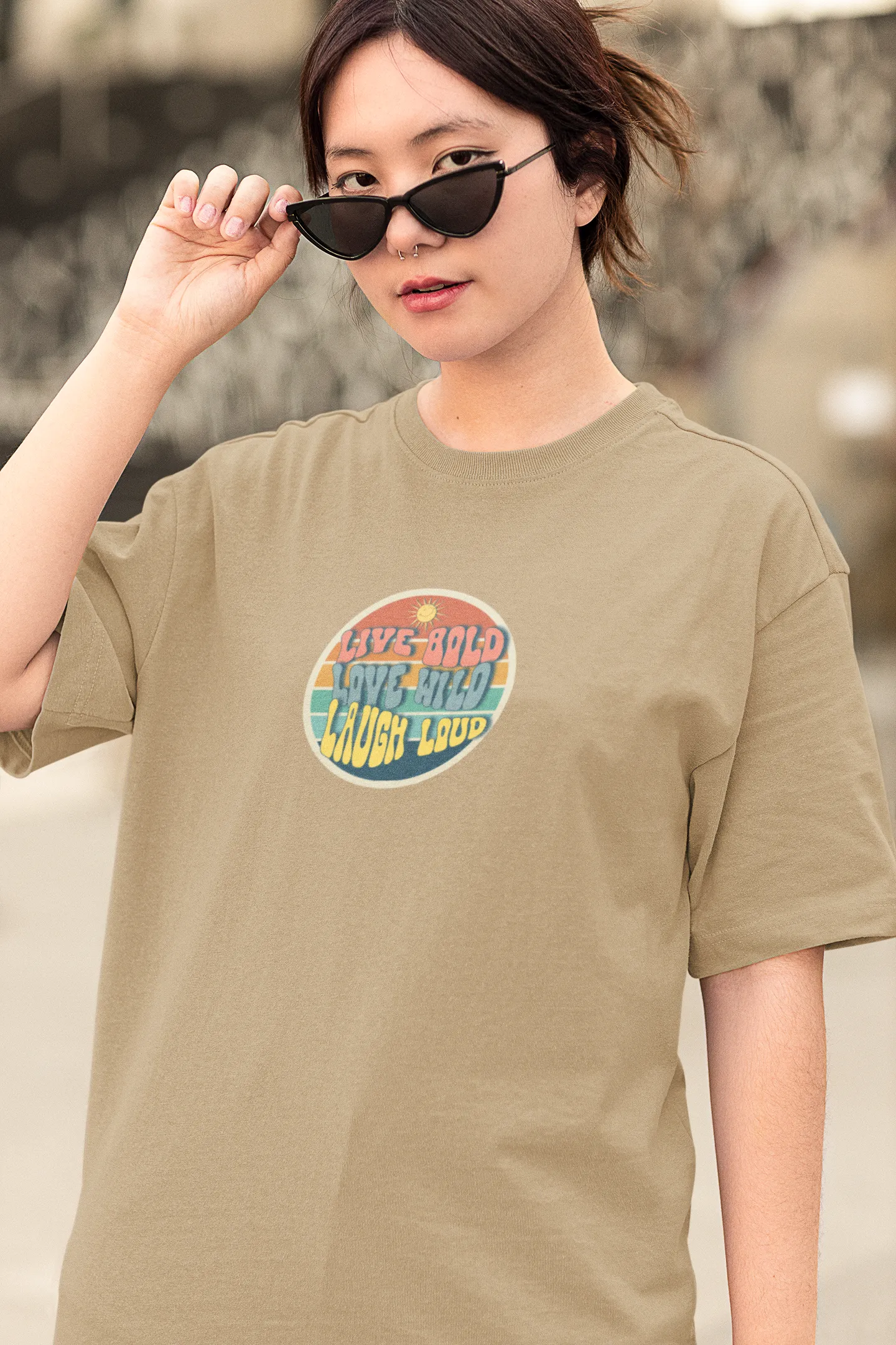 "Live Bold_Love Wild_Laugh Loud" | Women’s Motivational T-shirt