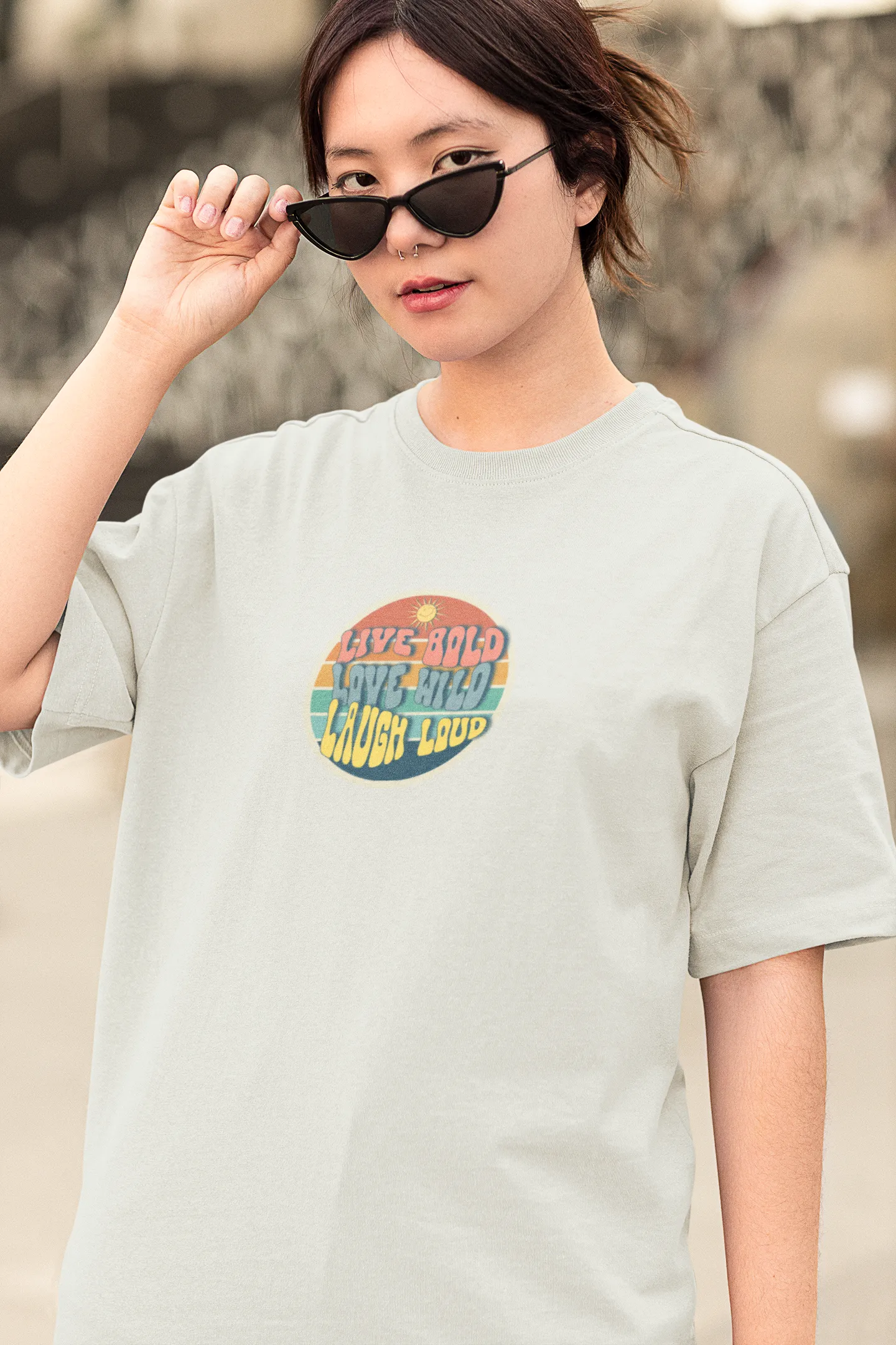 "Live Bold_Love Wild_Laugh Loud" | Women’s Motivational T-shirt