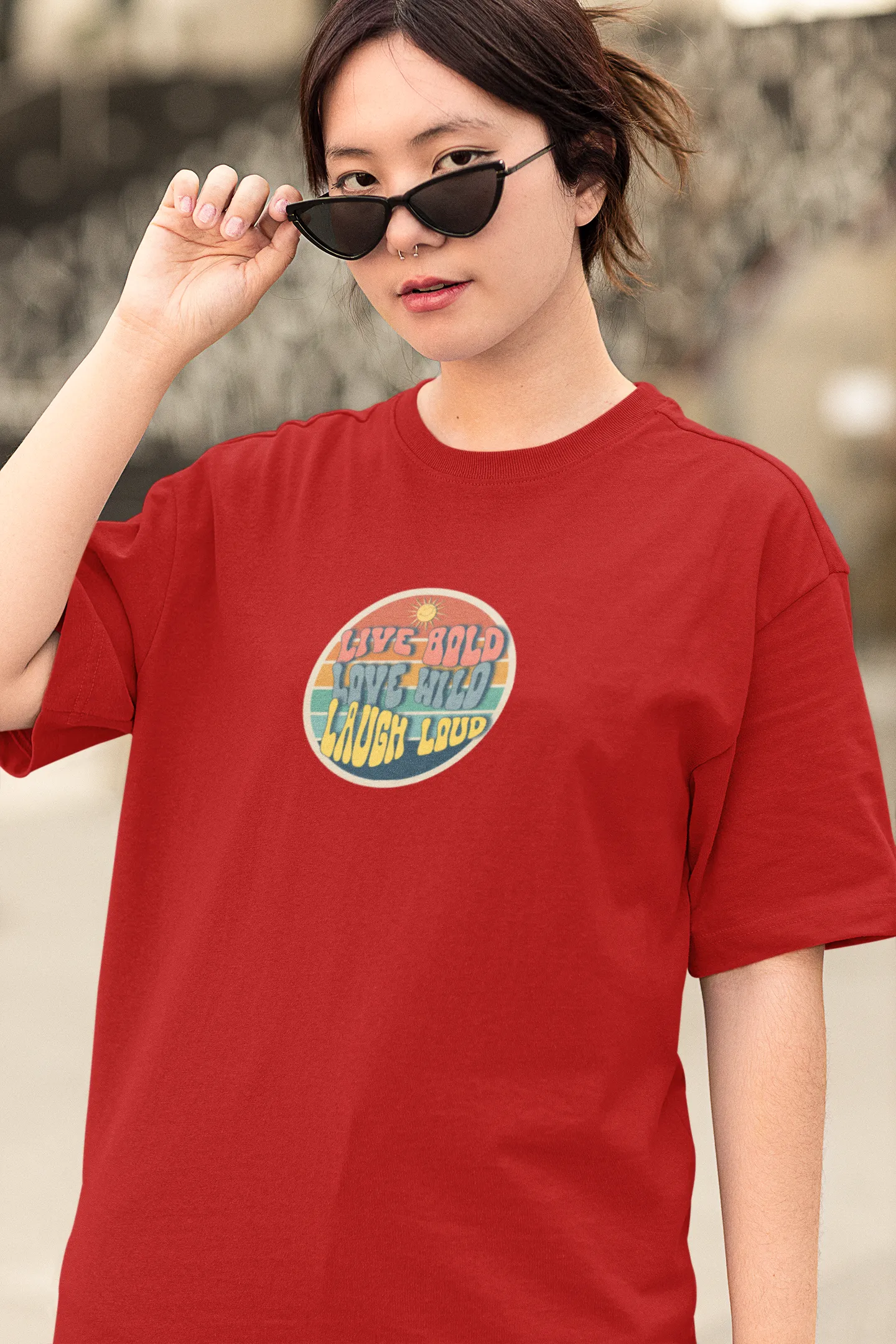 "Live Bold_Love Wild_Laugh Loud" | Women’s Motivational T-shirt
