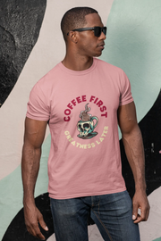 "Coffee First - Greatness Later" | Men’s Coffee Lovers T-shirt