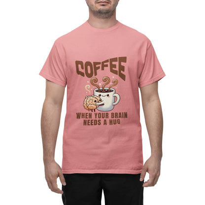 "Coffee - When Your Brain Needs A Hug" | Men’s Coffee Lovers T-shirt