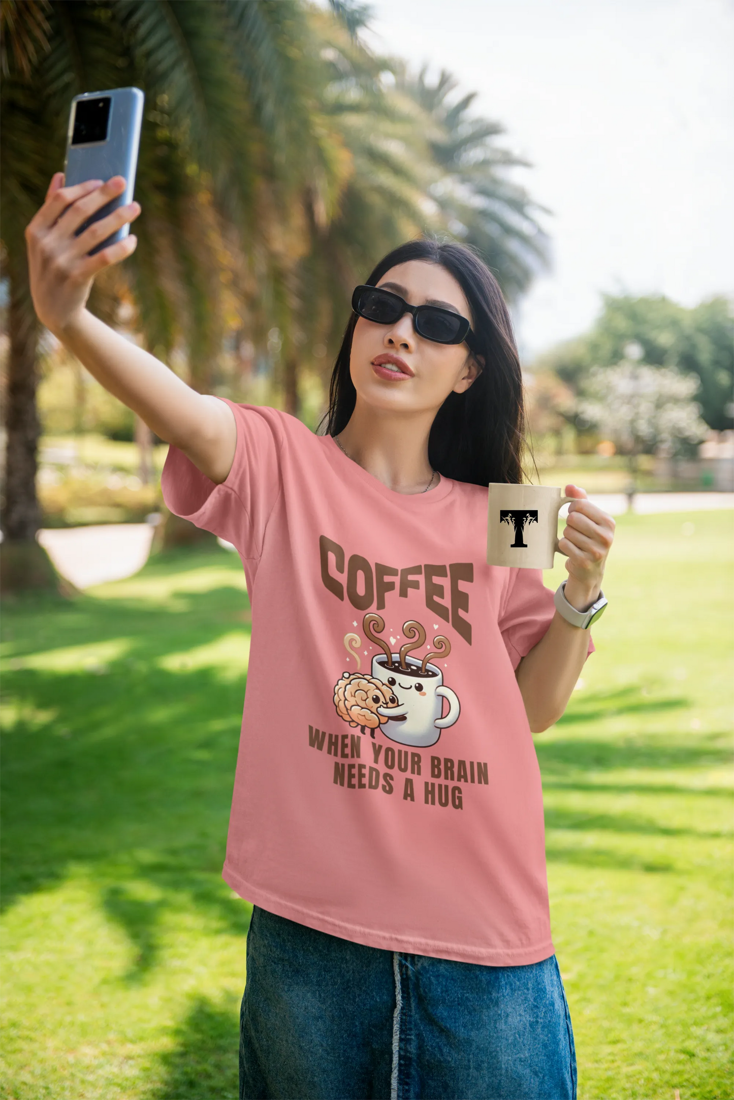 "Coffee - When Your Brain Needs A Hug" | Women’s Coffee Lovers T-shirt