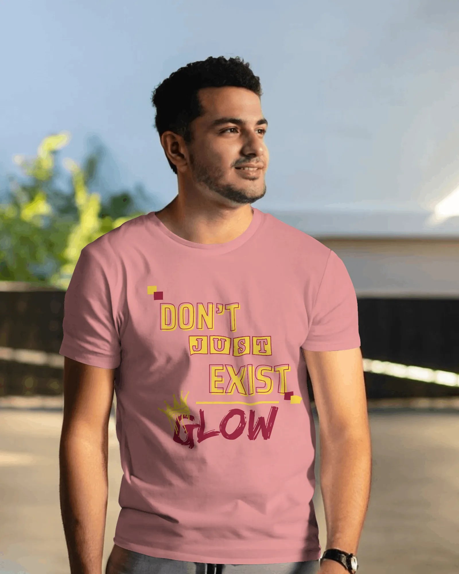 "Don't Just Exist - Glow" | Men’s Motivational T-shirt