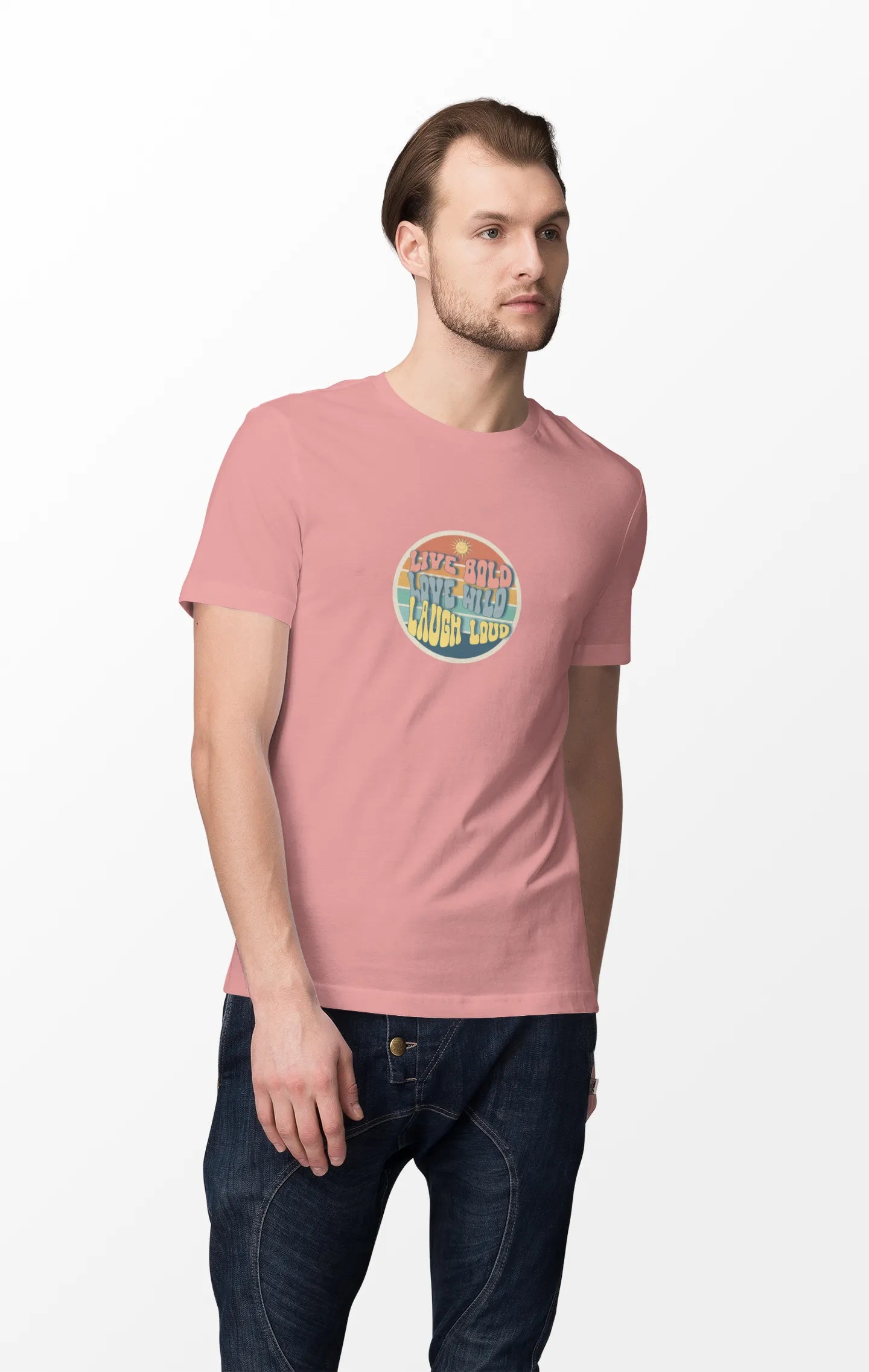 "Live Bold - Love Wild - Laugh Loud" | Men’s Motivational T-shirt