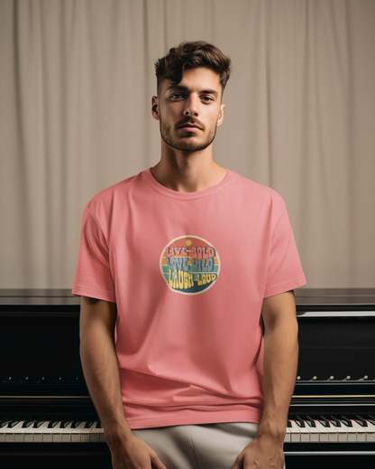 "Live Bold - Love Wild - Laugh Loud" | Men’s Motivational T-shirt