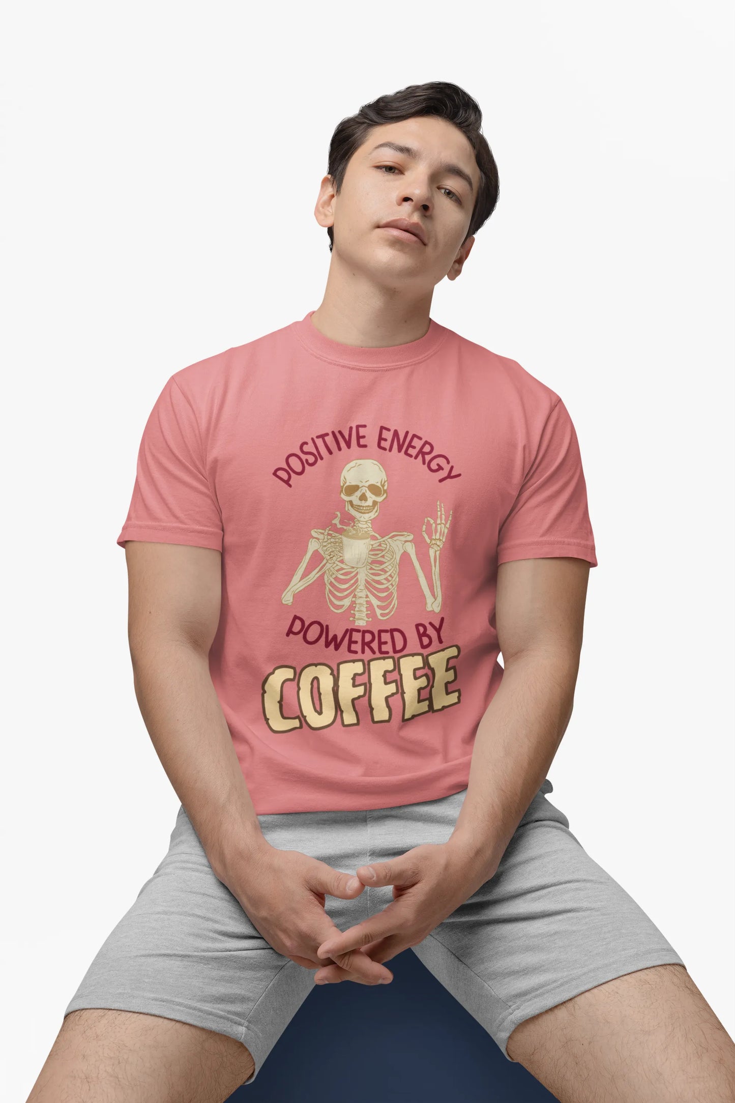 "Positive Energy Powered By Coffee" | Men’s Coffee Lovers T-shirt