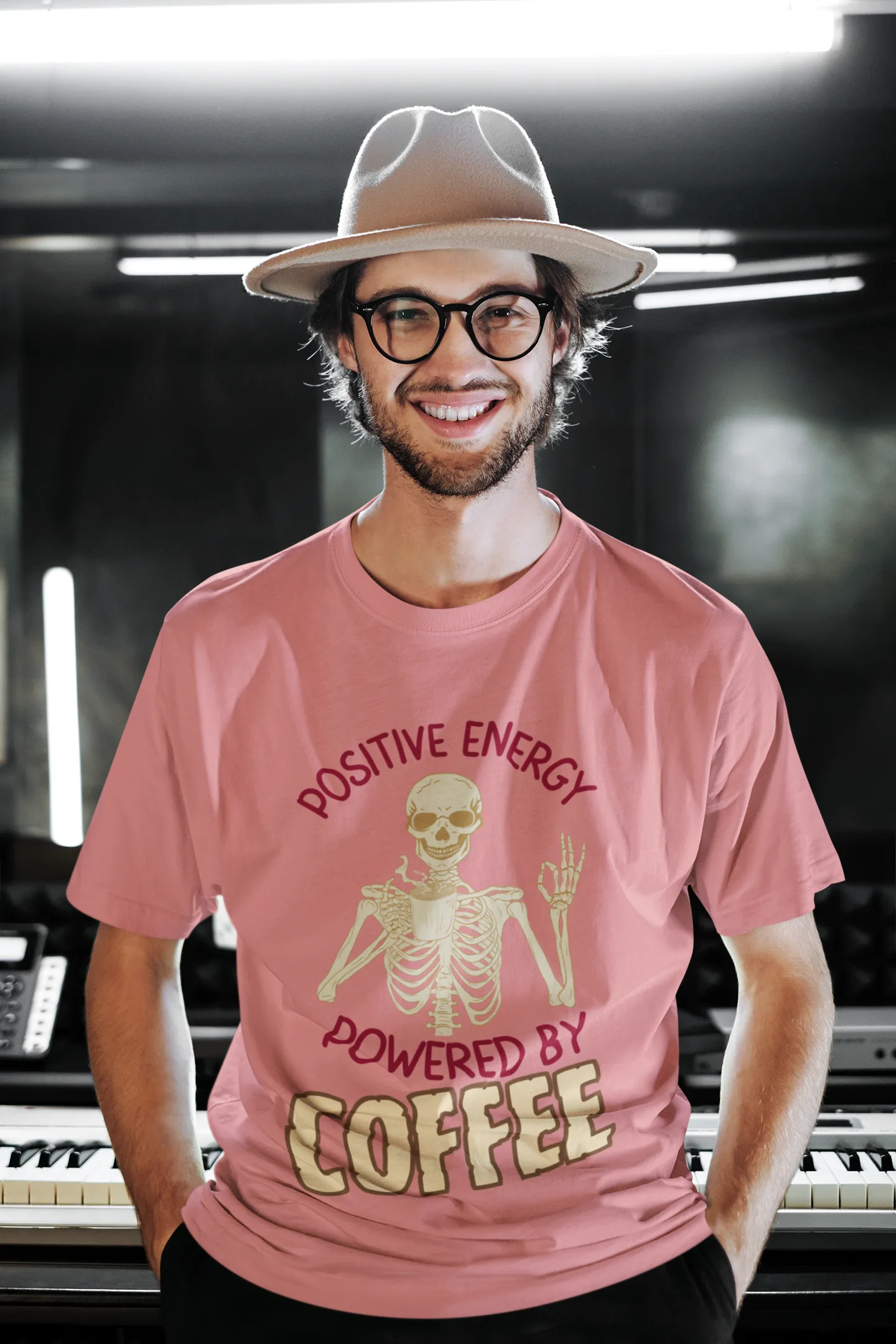 "Positive Energy Powered By Coffee" | Men’s Coffee Lovers T-shirt