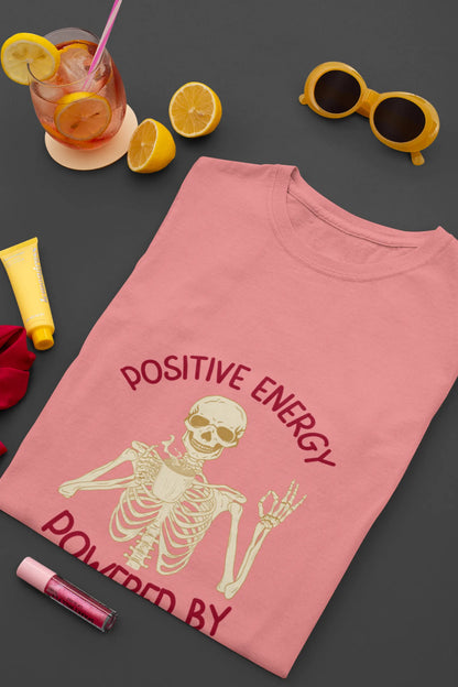 "Positive Energy Powered By Coffee" | Women’s Coffee Lovers T-shirt