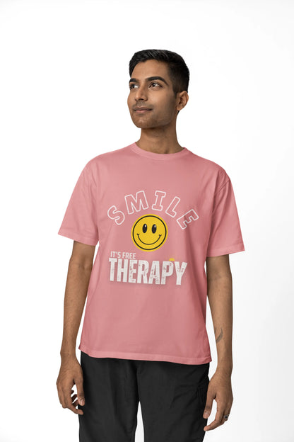 "Smile - It's Free Therapy" | Men’s Motivational T-shirt