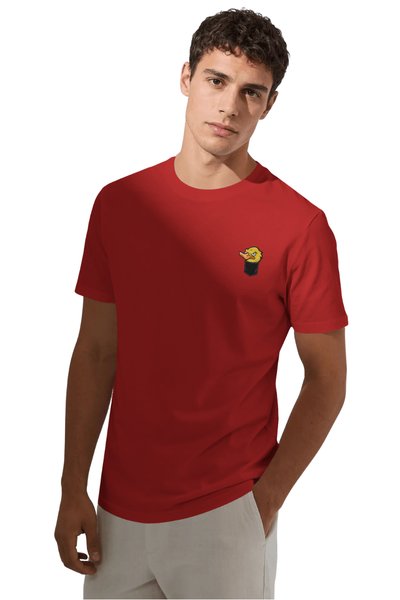 Angry Duck | Men's Red T-shirt | Cartoon