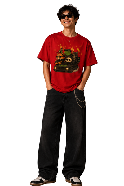 Wild Riders | Men's Red T-shirt | Cartoon