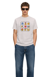 Mood Monsters | Men's Off-White T-shirt | Cartoon