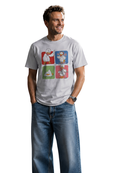 Chill Duck | Men's Off-White T-shirt | Cartoon