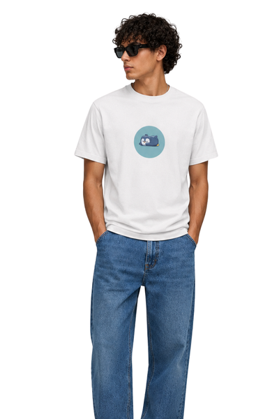 Sleepy Penguin | Men's Off-White T-shirt | Cartoon