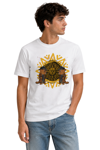 Detective Duo | Men's Off-White T-shirt | Cartoon