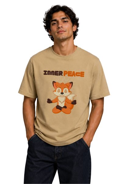 Inner Peace | Men's Beige T-shirt | Cartoon