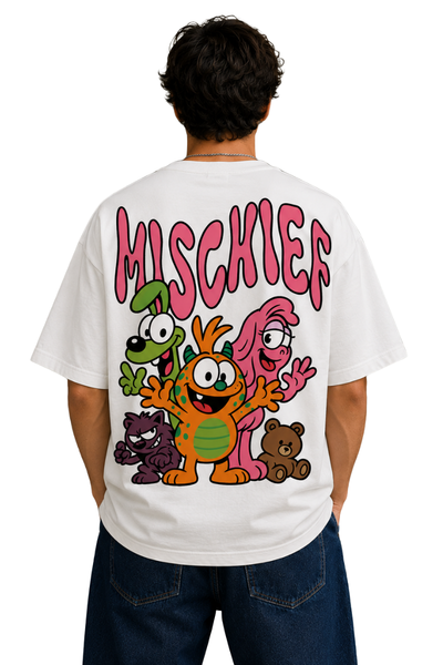 Mischief | Men's Off-White T-shirt | Cartoon