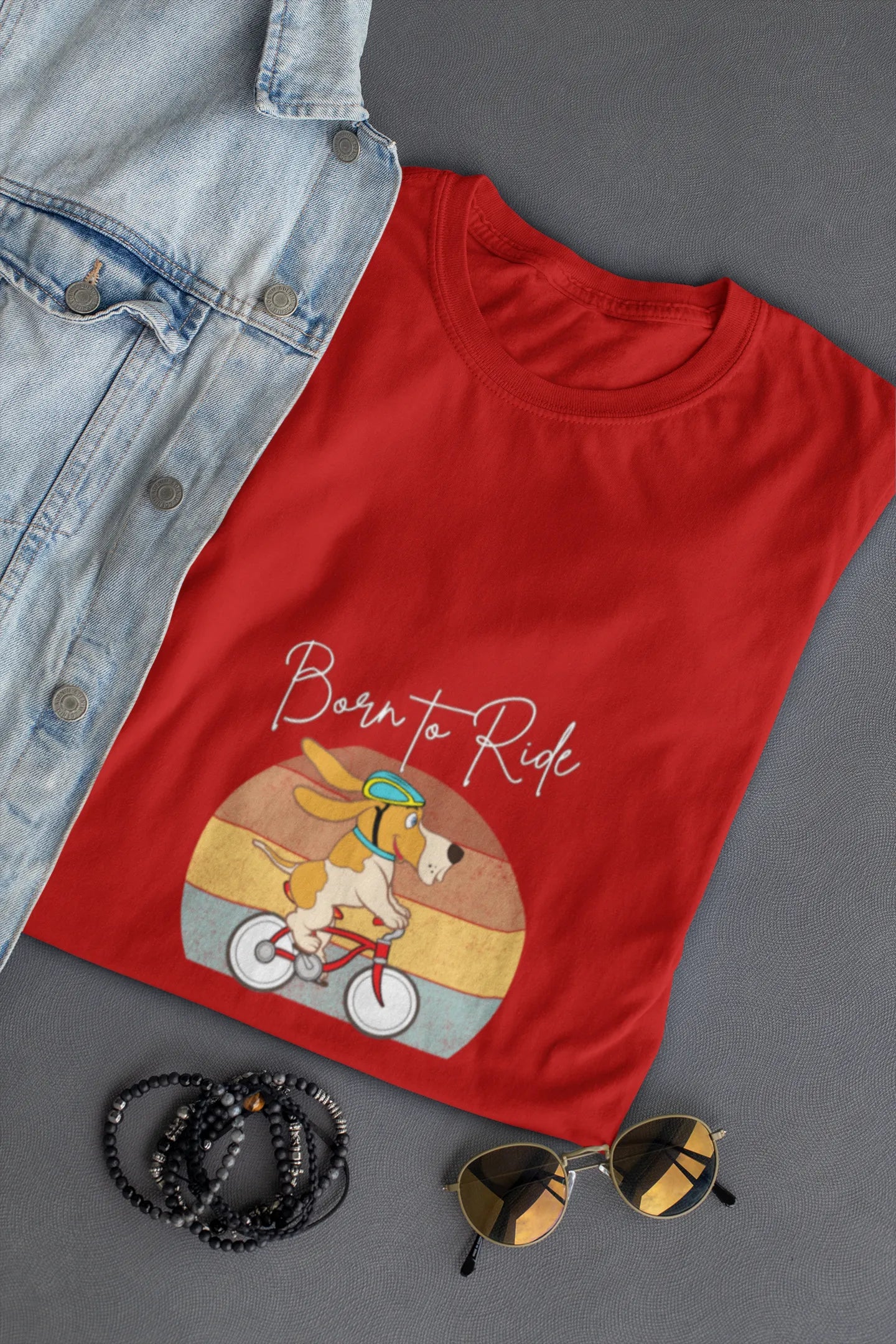 "Born to Ride – Adventure Dog Biking T-Shirt for Those Who Love the Outdoors" | Women’s T-shirt for Animal Lovers