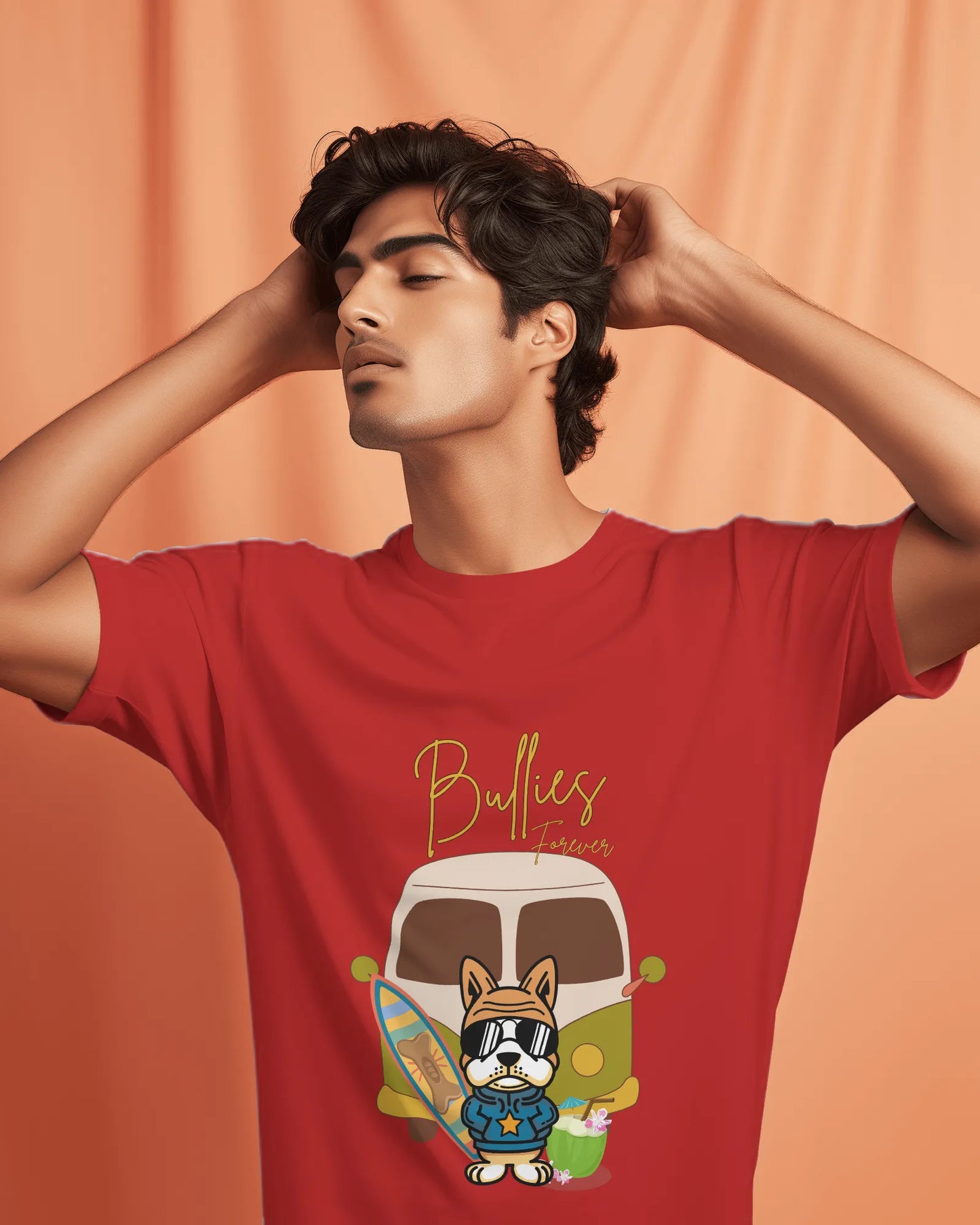 "Bullies Forever Surf Van T-Shirt – Cool French Bulldog Tee " | Men’s T-shirt for Animal Lovers