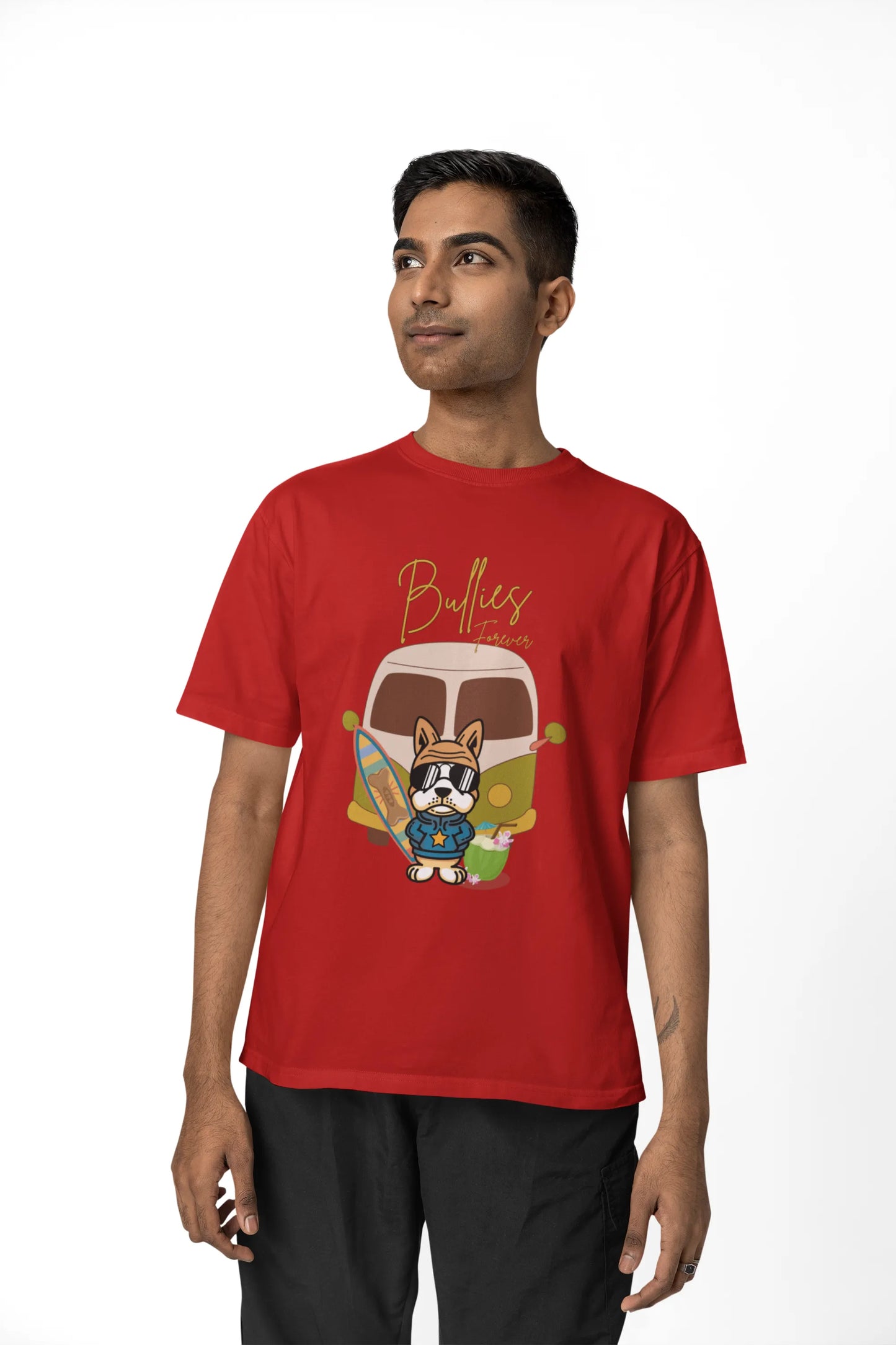 "Bullies Forever Surf Van T-Shirt – Cool French Bulldog Tee " | Men’s T-shirt for Animal Lovers