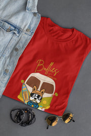 "Bullies Forever Surf Van T-Shirt – Cool French Bulldog Tee " | Women’s T-shirt for Animal Lovers
